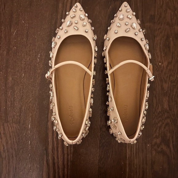 Madewell Elsie Jewel Cream Flats size 10 - Picture 4 of 5